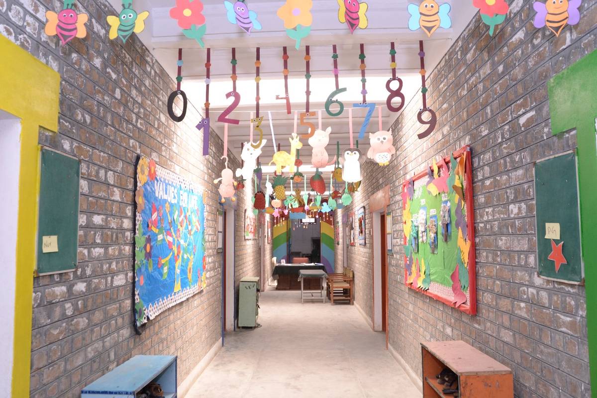 The decorated early-years corridor